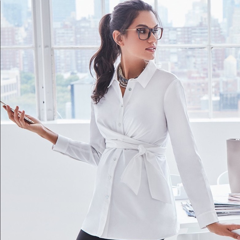 Seraphine White Stretch Maternity Top -